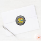 Tractor band met schattige ik hou van tractoren ronde sticker (Envelop)