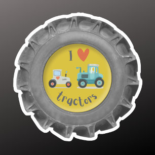 Tractor band met schattige ik hou van tractoren sticker