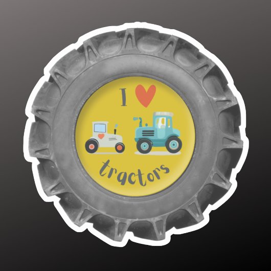 Tractor band met schattige ik hou van tractoren sticker