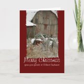 Tractor & Barn Christmas Kaart (Voorkant)