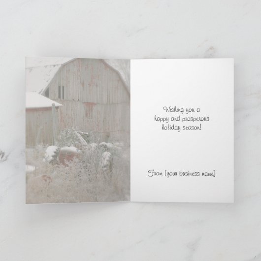 Tractor & Barn Christmas Kaart (Binnen)