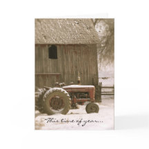 Tractor & Barn Christmas Kaart
