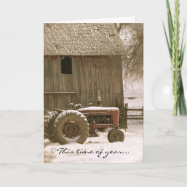 Tractor & Barn Christmas Kaart