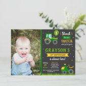 Tractor Barnyard Birthday Party Invitation Kaart (Staand voorkant)