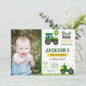 Tractor Barnyard Birthday Party Invitation Kaart (Staand voorkant)