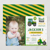 Tractor Barnyard Birthday Party Invitation Kaart (Voorkant / Achterkant)