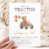 Tractor Beer Verjaardagsuitnodigingen | Trekker ui