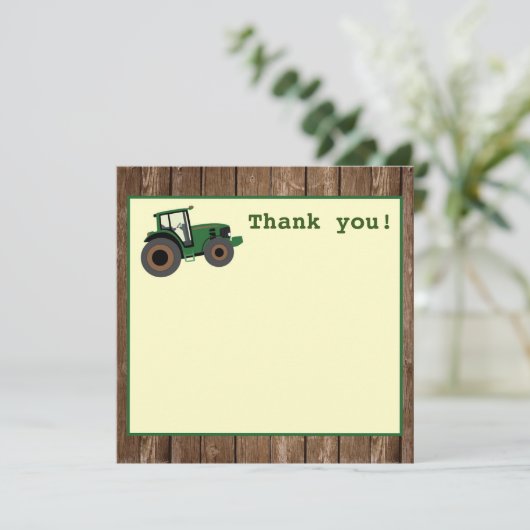 Tractor Birthday Dank u, Boerderij Birthday Bedankkaart (Staand voorkant)