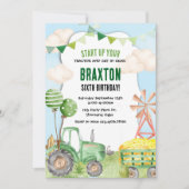 Tractor Birthday, Green Tractor, Farm,  Kaart (Voorkant)