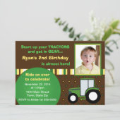 Tractor Birthday Invitation 5x7 Photo Card Kaart (Staand voorkant)