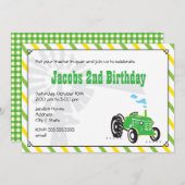 Tractor Birthday Invitation Kaart (Voorkant / Achterkant)