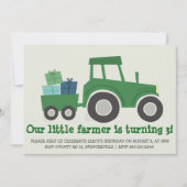 Tractor Birthday Party nodigt uit Kaart (Voorkant)