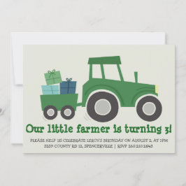 Tractor Birthday Party nodigt uit Kaart