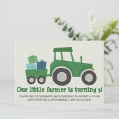 Tractor Birthday Party nodigt uit Kaart (Staand voorkant)