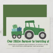 Tractor Birthday Party nodigt uit Kaart (Voorkant / Achterkant)
