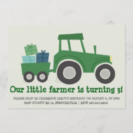 Tractor Birthday Party nodigt uit Kaart