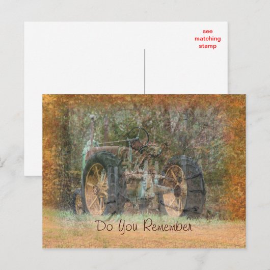  Tractor Blank Briefkaart- elke gelegenheid Briefkaart (Voorkant / Achterkant)