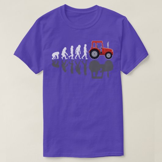 Tractor Boer Evolutie met Schaduw T-shirt (Design voorkant)
