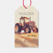 Tractor Boerderij Adventure Verjaardag Dank u Cadeaulabel (Voorkant)