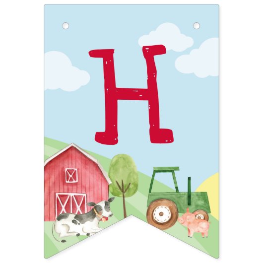 Tractor Boerderij Birthday Banner (Eerste vlag)