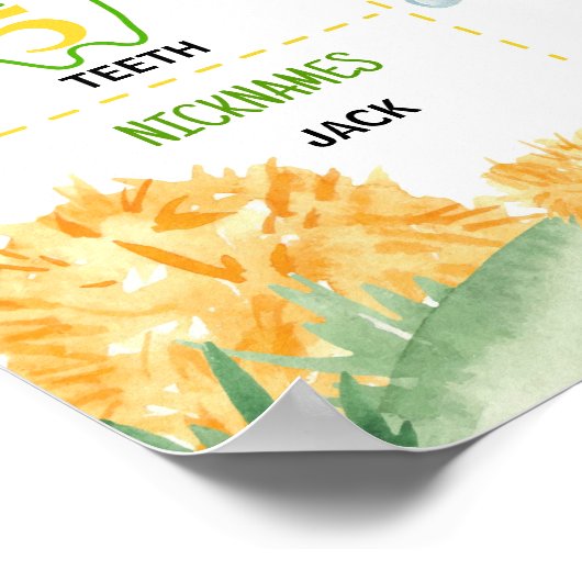 Tractor Boerderij Dier Verjaardagsfeestje Mijlpaal Poster (Hoek)