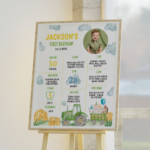 Tractor Boerderij Dier Verjaardagsfeestje Mijlpaal Poster
