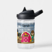 Tractor Boerderij Dieren Toevoegen Naam kind Schat Waterfles (Links)