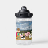 Tractor Boerderij Dieren Toevoegen Naam kind Schat Waterfles (Achterkant)