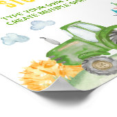 Tractor Boerderij Dierlijke Verjaardagsfeesttafelt Poster (Hoek)