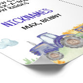 Tractor Boerderij Eerste Verjaardag Mijlpaal Teken Poster (Hoek)