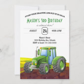 Tractor Boerderij Kids Verjaardagsuitnodiging Kaart (Voorkant)