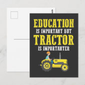 Tractor Boerderij Trucker Education Important Farm Briefkaart (Voorkant / Achterkant)