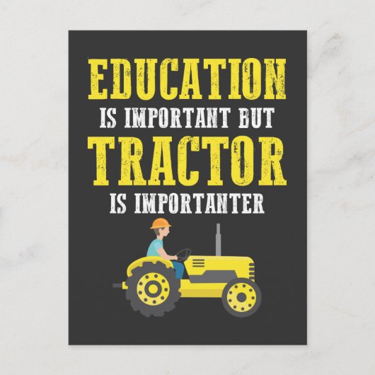 Tractor Boerderij Trucker Education Important Farm Briefkaart (Voorkant)