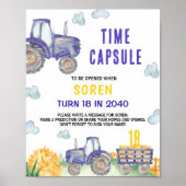 Tractor Boerderij Verjaardag Tijd Capsule Teken Poster (Voorkant)