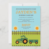 Tractor / Boerderij Verjaardag Uitnodiging (Voorkant)