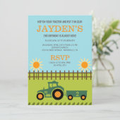 Tractor / Boerderij Verjaardag Uitnodiging (Staand voorkant)