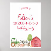 Tractor Boerderij Verjaardag Welkomstbord Poster (Voorkant)