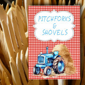 Tractor Boerderij Verjaardagsbord Red Gingham Kaart