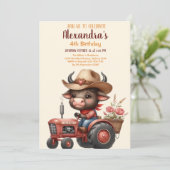 Tractor Boerderij Verjaardagsfeestdieren Kaart (Staand voorkant)