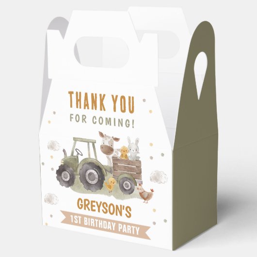 Tractor Boerderij Verjaardagsfeestje Dieren Schuur Bedankdoosjes (Geopend)
