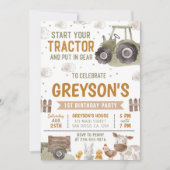 Tractor Boerderij Verjaardagsfeestje Dieren Schuur Kaart (Voorkant)