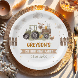 Tractor Boerderij Verjaardagsfeestje Dieren Schuur Papieren Bordje