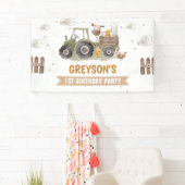 Tractor Boerderij Verjaardagsfeestje Dieren Schuur Spandoek (Insitu)