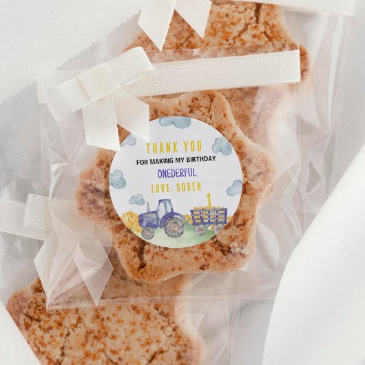 Tractor Boerderij Verjaardagsfeestvoorkeurlabels Ronde Sticker