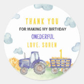 Tractor Boerderij Verjaardagsfeestvoorkeurlabels Ronde Sticker (Voorkant)