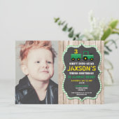 Tractor Boerderij verjaardagsjongen groen geel hou Kaart (Staand voorkant)