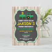 Tractor Boerderij verjaardagsuitnodiging boy wood Kaart (Staand voorkant)