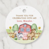 Tractor Boerderijdieren 1e verjaardag Bedankjes Labels (Achterkant)