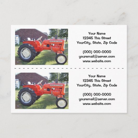 Tractor Bookmarker / Visitekaartjes Briefkaart (Voorkant)