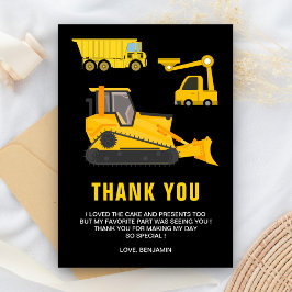 Tractor Bouw Verjaardagsfeestje Bedankkaart
